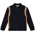 Boys Navy Blue Logo Geo Map Tracksuit, 1, hi-res